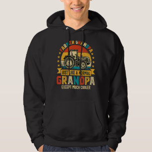 Mens Farmer Grandpa Farming Farmer Retro Tractor Hoodie