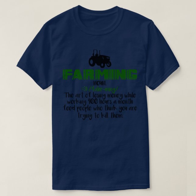 Mens Farming Definition Graphic for a Farmer, Farm T-Shirt (Design Front)