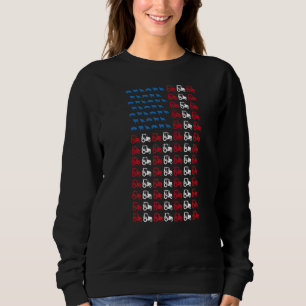Mens Farming Farmer Tractor July 4th American Flag Sweatshirt