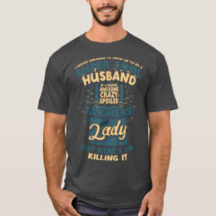 Mens Farming Husband Farmer Farm  T-Shirt
