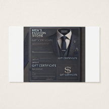 Men's Fashion Store Online Gift Certificate 