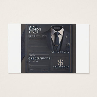 Men's Fashion Store Online Gift Certificate 