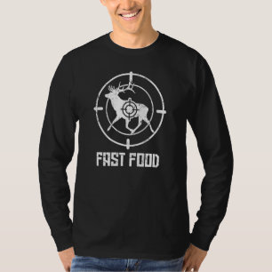 Mens Fast Food Deer Hunter Target Love Bow Rifle H T-Shirt