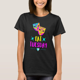 Mens Fat Tuesday Mask Mens Mardi Gras Mask Mardi T-Shirt