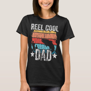 Mens Father And Son Fishing Retro Reel Cool Dad T-Shirt
