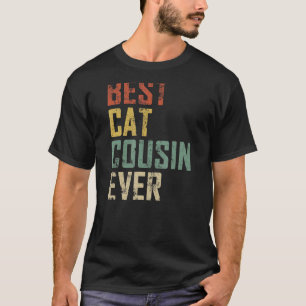 Mens  Father Day Best Cat Cousin Ever Vintage 1 T-Shirt