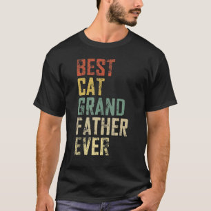 Mens Father Day Best Cat Grandfather Ever Vintage T-Shirt