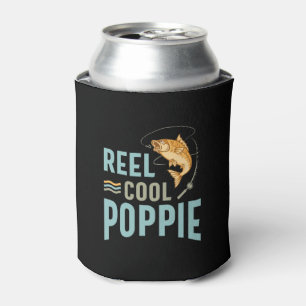 Mens Father Gift Reel Cool Poppie Can Cooler