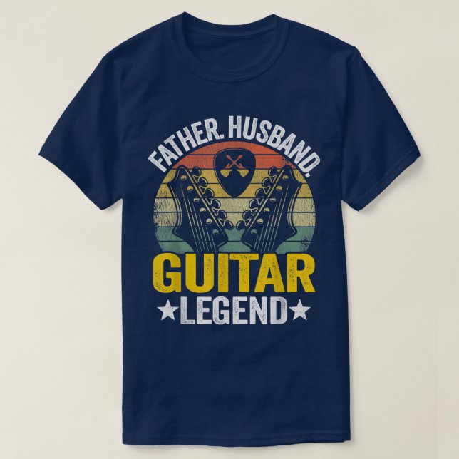 Mens Father Husband Guitar Legend Guitar Dad Guita T-Shirt (Design Front)