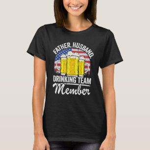 Mens Father Husband Usa Drinking Team Member 4th O T-Shirt