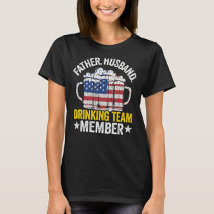 Mens Father Husband Usa Drinking Team Member Dad 4 T-Shirt