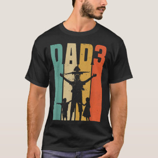 Mens Father of 3 Dad 3 Fathers day T-Shirt