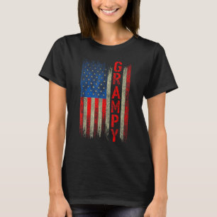 Mens Father s day Best Grampy with US american fl T-Shirt