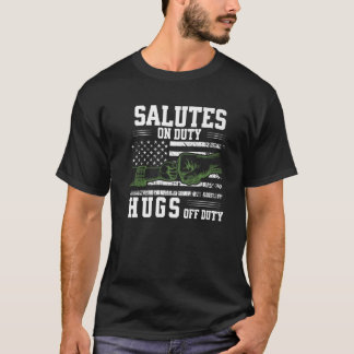 Mens Father Son Fist Bump Veteran Dad Patriotic Mi T-Shirt
