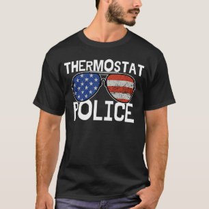 Mens  Father's Day American Dad Thermostat Police T-Shirt