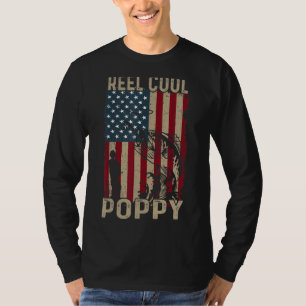 Mens Father's Day  American Flag Fishing Reel Cool T-Shirt