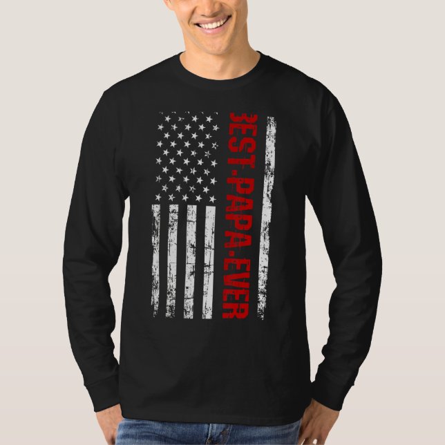 Mens Father's Day Best Dad Ever Papa With Us Ameri T-Shirt (Front)