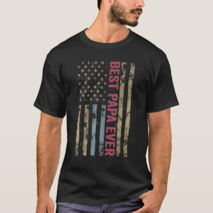 Mens Father's Day Best Papa Ever Men With Us Ameri T-Shirt