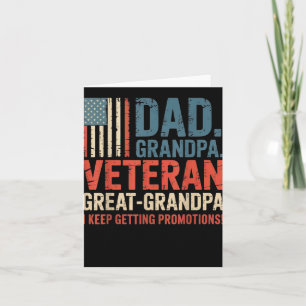 Mens Fathers Day Dad Grandpa Veteran Great Grandpa Card