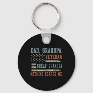 Mens Fathers Day Dad Grandpa Veteran Great Grandpa Keychain