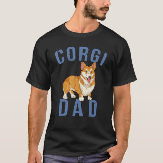 Mens Fathers Day Dog Corgi Dad Dog Owner Cute Ani T-Shirt