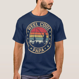 Mens Fathers Day Funny Fishing Reel Cool Papa  T-Shirt