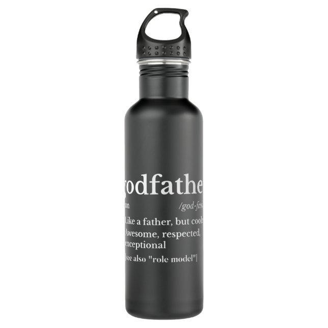 Mens Fathers Day Gift For Godfather Gifts From God 710 Ml Water Bottle (Front)