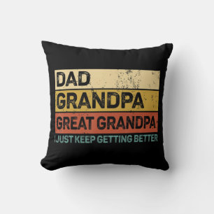 Mens Fathers Day Gift from Grandkids Dad Grandpa G Throw Pillow