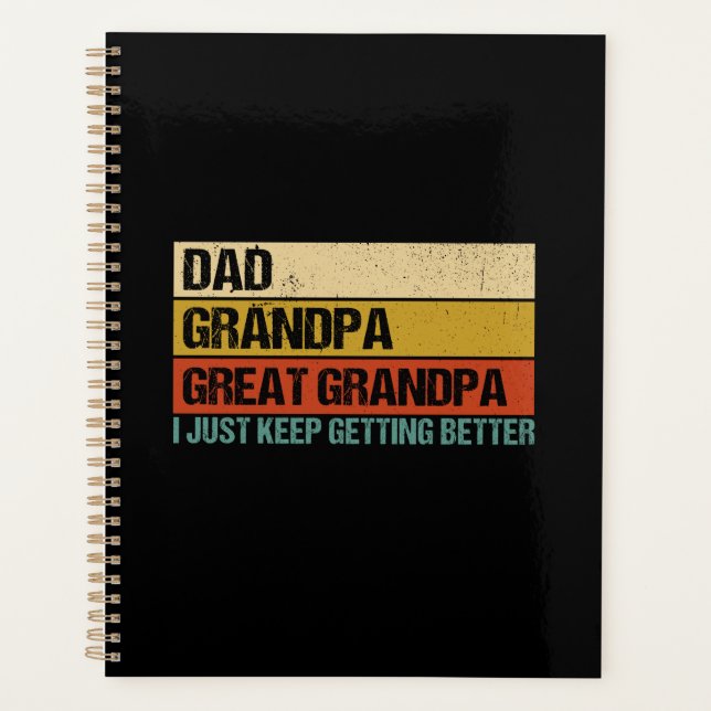 Mens Fathers Day Gift from Grandkids Dad Grandpa Planner (Front)