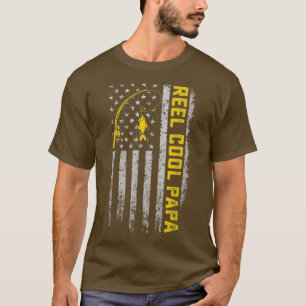 Mens Fathers Day Gift Funny Fishing Reel Cool Papa T-Shirt