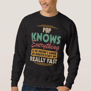 Mens Fathers Day Grandpa Pop Knows Everything Sweatshirt