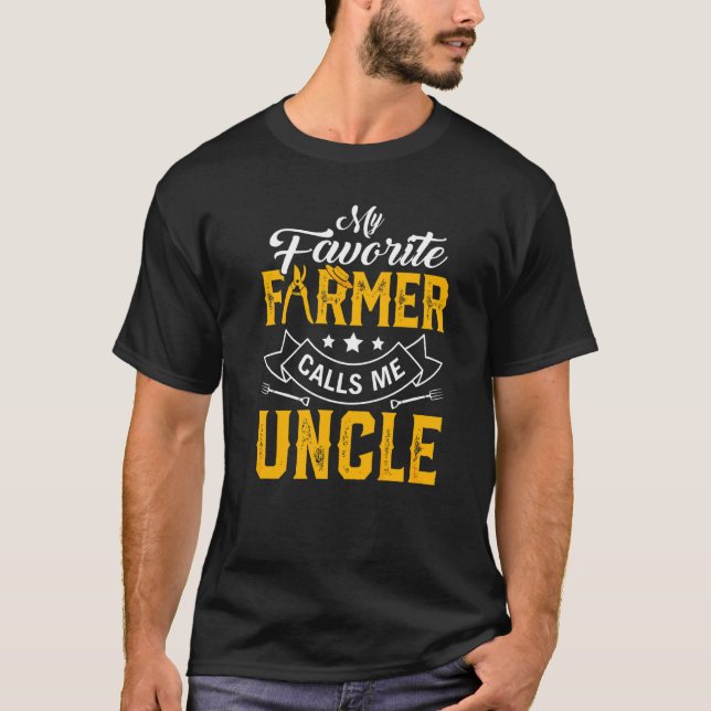 Mens Father's Day My Favourite Farmer Calls Me Unc T-Shirt (Front)
