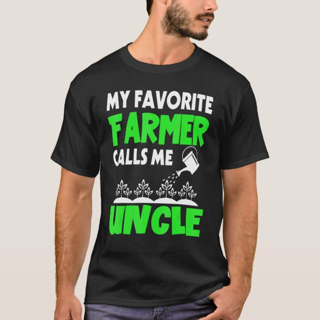 Mens Father's Day My Favourite Farmer Calls Me Unc T-Shirt (Front)