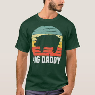 Mens Fathers Day Pig Dad Daddy Farmer Farming Farm T-Shirt