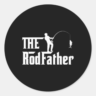 Men's Father's Day Rod Father Fishing Funny Father Classic Round Sticker