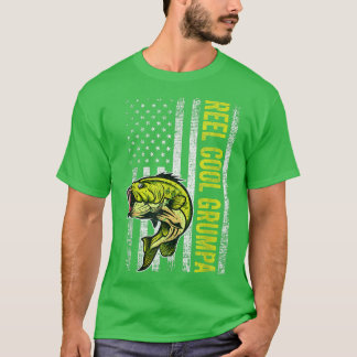 Mens Father's Day Shirt Reel Cool Grumpa Fish Amer