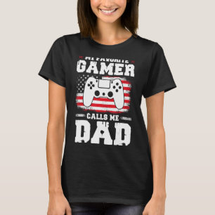 Mens Favourite Gamer Calls Me Dad Amazing Flag Fat T-Shirt