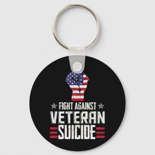 Mens Fight Against Veteran Suicide Awareness Day Keychain