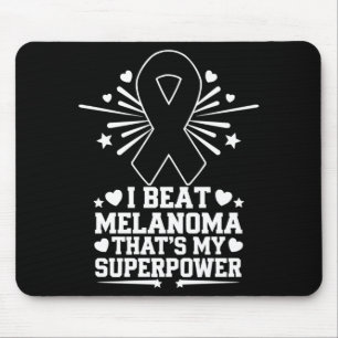 Mens Fight Melanoma Cancer Awareness Black Ribbon Mouse Pad