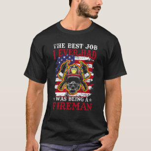 Mens Firefighter American Flag Fire Department Fir T-Shirt