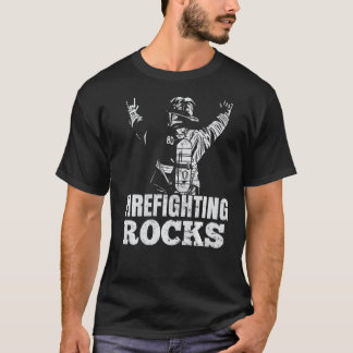 Mens Firefighter Firefighting Rocks Fireman Premiu T-Shirt