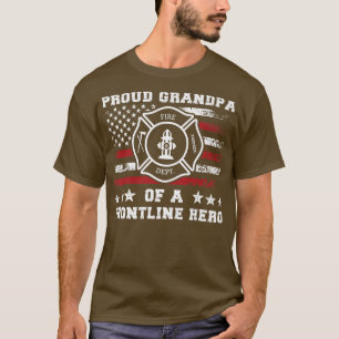 Mens Firefighter Grandpa Of A Hero Firefighter Gra T-Shirt