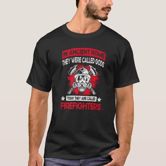 Mens  Firefighting Fireman & Volunteer Firefighter T-Shirt (Front)