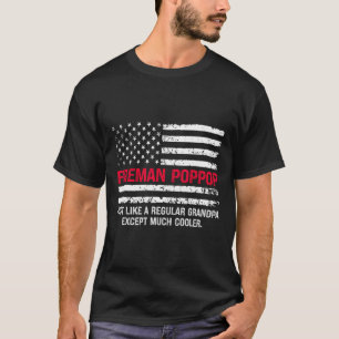 Mens Fireman Pop Pop Usa Flag Proud Firefighter Gr T-Shirt