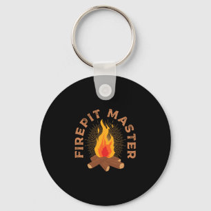 Mens firepit master camping campfire camper fire keychain