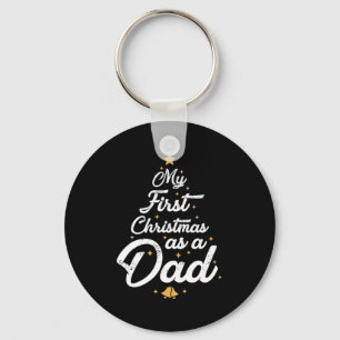 Mens First Christmas As Dad Xmas New Daddy Pajamas Keychain