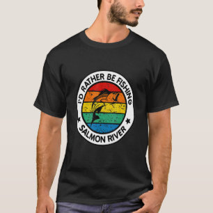 Mens Fishing Salmon River Idaho Chinook Coho Steel T-Shirt