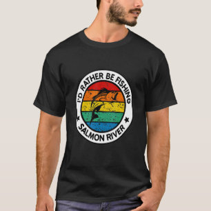 Mens Fishing Salmon River Idaho Chinook Coho Steel T-Shirt