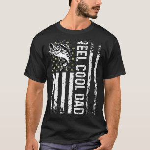 Mens Fishing Usa Flag Reel Cool Dad For Daddy Husb T-Shirt