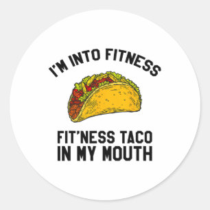 Mens Fitness Taco Funny Mexican Gym For Taco Lover Classic Round Sticker